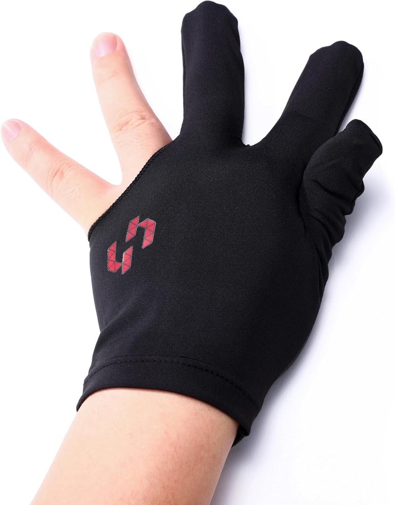 HEYBALL Billiard Pool Gloves for Left Hand 3 Finger, Splicing Process, Snooker Cue Sport Glove Popular Sizes for Men & Women - Image 1